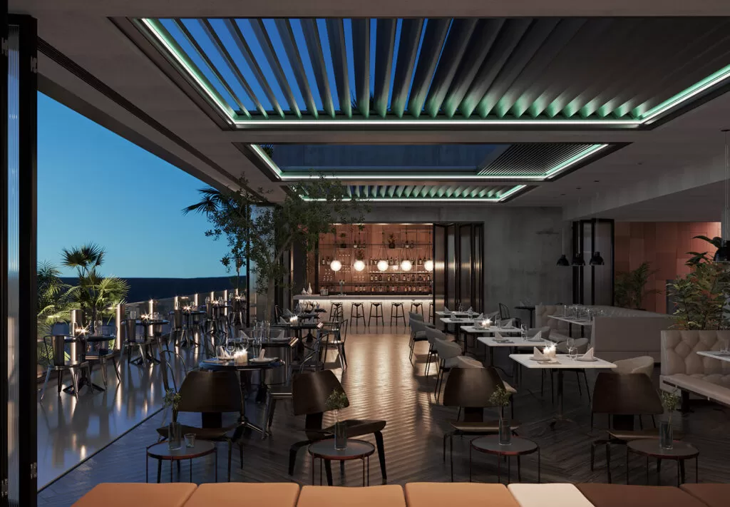 rolling roof pergola